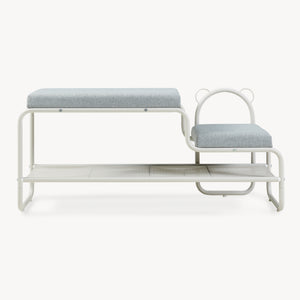 Banco zapatero Jässaatka metal/textil 100x32x46cm - Gris [en.casa]