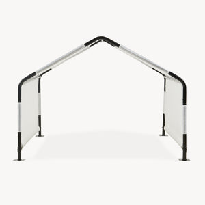Tienda de campaña para perros Valevali acero plástico 122x122x90cm - Negro/Blanco [en.casa]