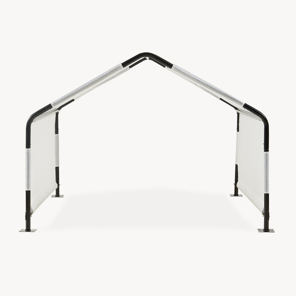 Tienda de campaña para perros Valevali acero plástico 122x122x90cm - Negro/Blanco [en.casa]