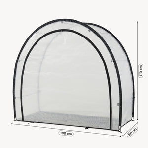 Invernadero Pequeño Exterior Larshasas con cremallera 180x80x170cm - Transparente [en.casa]