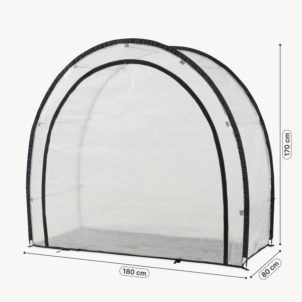 Invernadero Pequeño Exterior Larshasas con cremallera 180x80x170cm - Transparente [en.casa]