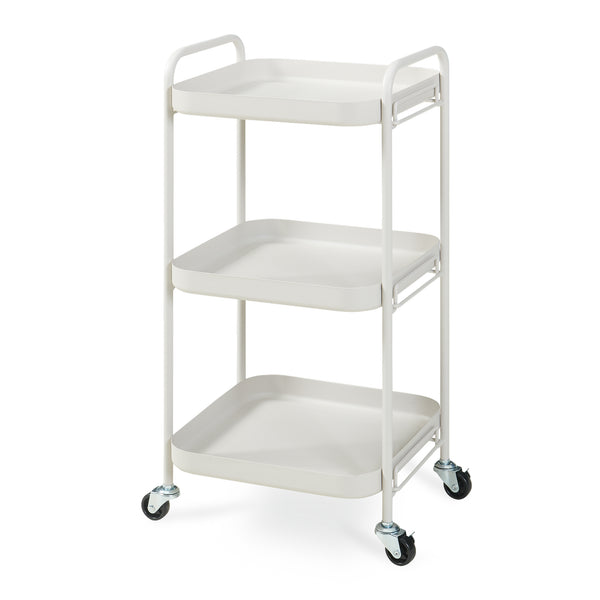 Carro de servicio Kelevn 3 niveles acero 67x33x31cm - Gris [en.casa]