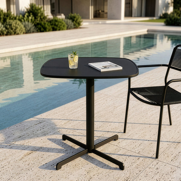 Mesa bistró de exterior Foggia 75x70x70 cm acero gris antracita [casa.pro]