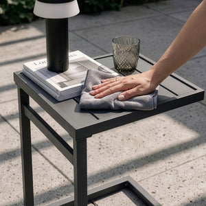 Mesa auxiliar de exterior Gaby acero 58x40x30 cm gris antracita [casa.pro]