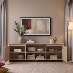 Mueble de televisión Takranmaa 150x40x50 cm efecto roble [en.casa]