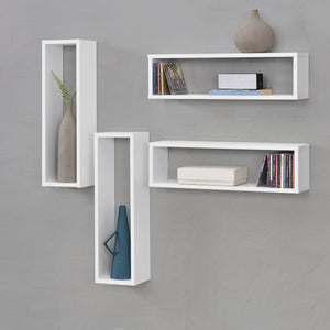 Estantería de pared Fagernes 59x15x17cm juego de 4 unidades varios colores en.casa
