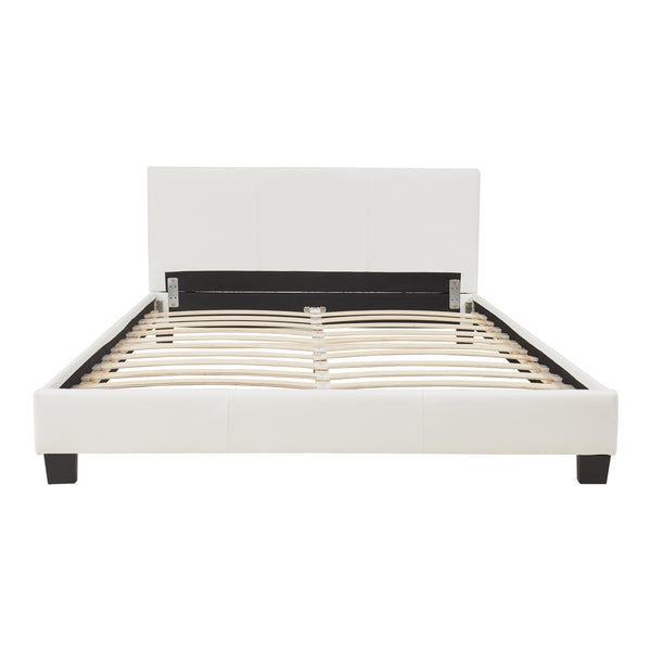 Cama de cuero sintético Albacete 140x200 cm Blanco Corium
