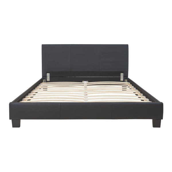 Cama de cuero sintético Albacete 140x200 cm Negro Corium