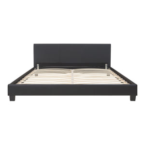 Cama de cuero sintético Albacete 160x200cm Negro Corium