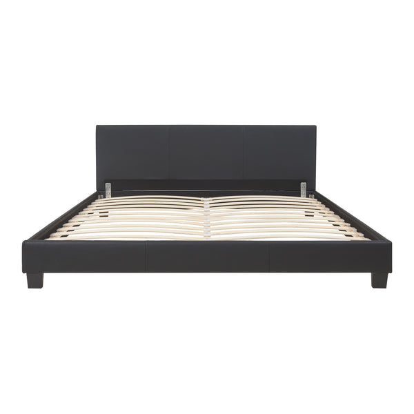 Cama de cuero sintético Albacete 180x200cm Negro Corium
