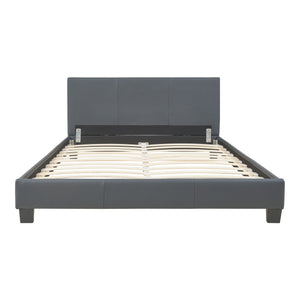 Cama de cuero sintético Albacete 140x200 cm Gris oscuro Corium