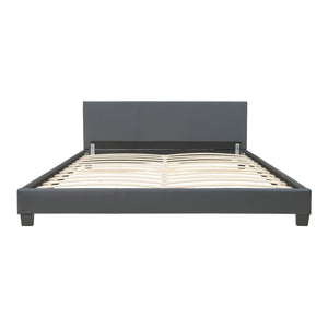 Cama de cuero sintético Albacete 180x200cm Gris oscuro Corium