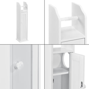Portarrollos de papel higiénico Falkenberg 78x20x18 cm Armario de baño con estante Blanco en.casa