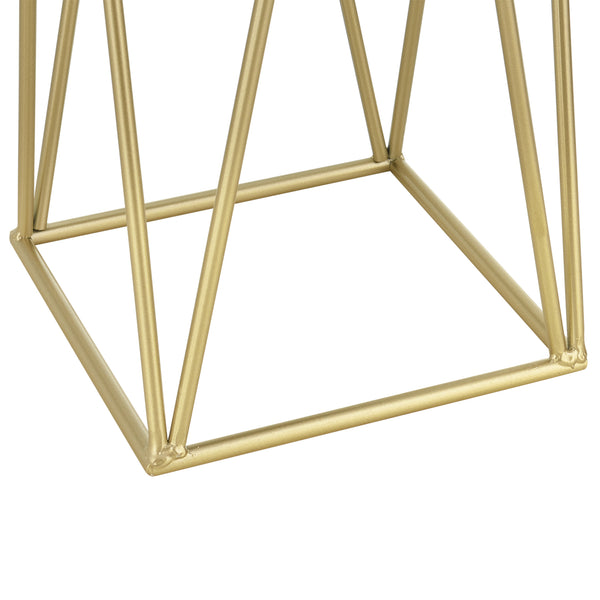 Soporte para plantas Lennik juego de 2 piezas metal negro color latón [en.casa]