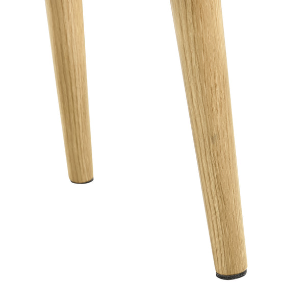 Mesa auxiliar Aurere Ø 36 cm Tapizado con espacio de almacenamiento Madera natural/Gris en.casa