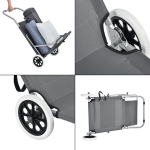 Tumbona Falun con techo y ruedas Antracita casa.pro