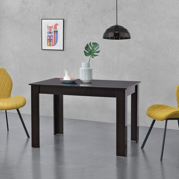 Mesa de comedor Skien 117x76x74 cm aspecto nogal brillo alto en.casa