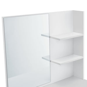 Tocador Rustenburg 141x75x40 cm con espejo y cajón Blanco en.casa