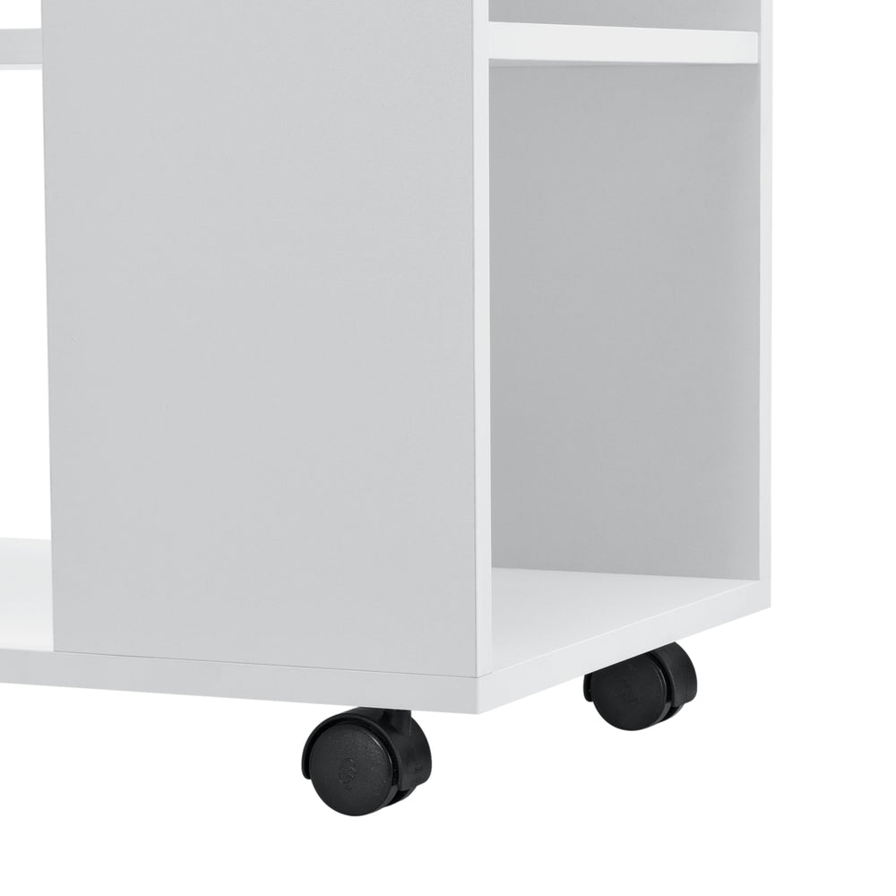 Mesa de centro Älvdalen 60x70x35 cm con estante adicional y ruedas bloqueables blanco en.casa - premiumXL