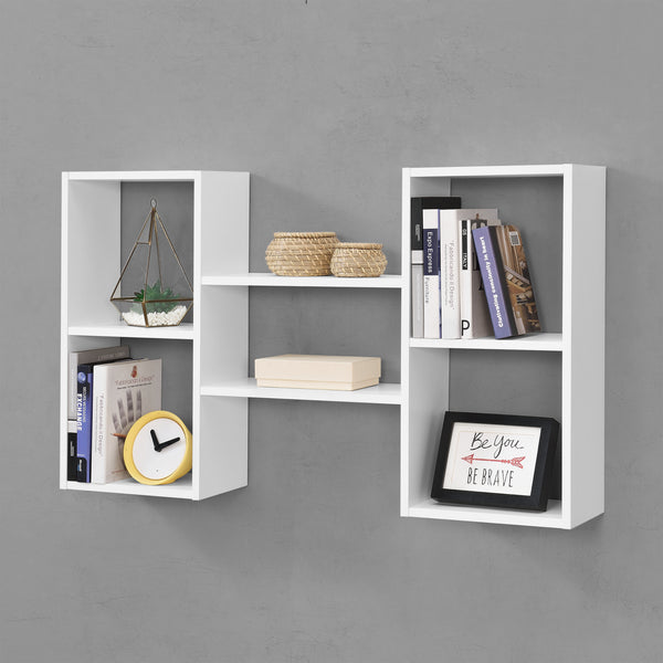Estantería de pared Lillesand con 5 estantes 101x18x60 cm Blanco [en.casa]
