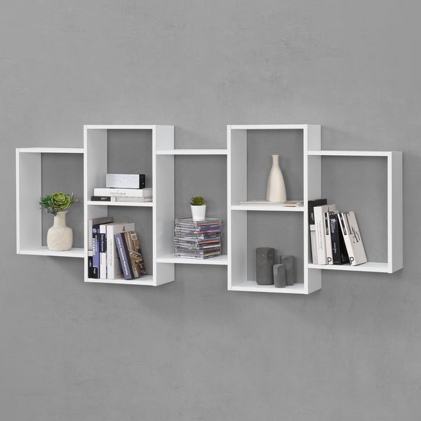 Estantería de pared Jessheim 161x18x65 cm Blanco en.casa