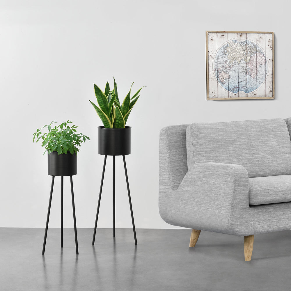Soporte para plantas Dalhem juego de 2 negro en.casa - premiumXL