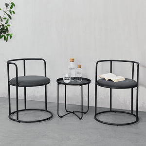 Mesa con 2 sillas Älvkarleby negra en.casa