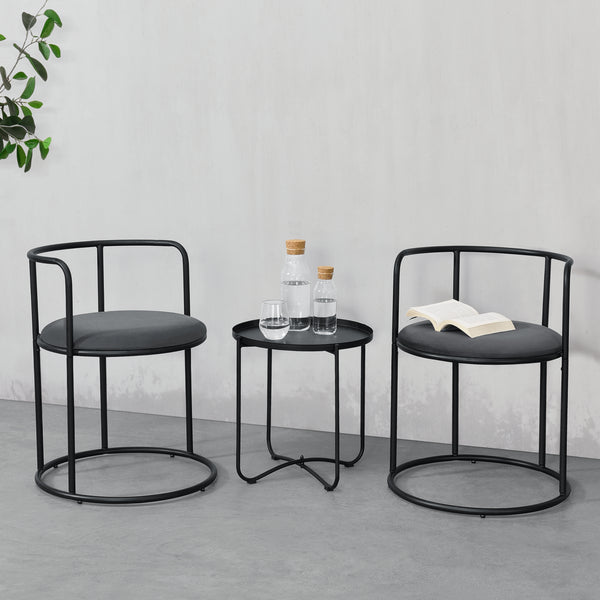 Mesa con 2 sillas Älvkarleby negra en.casa
