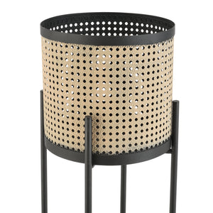 Soporte para flores Colfontaine juego de 2 negro color arena en.casa