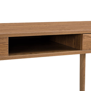 Escritorio Habo con estante y cajón 115x48x74cm Tono de madera oscura en.casa