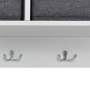 Perchero de pared Horsens con cajas de almacenamiento 100x20x30cm Blanco/Gris en.casa