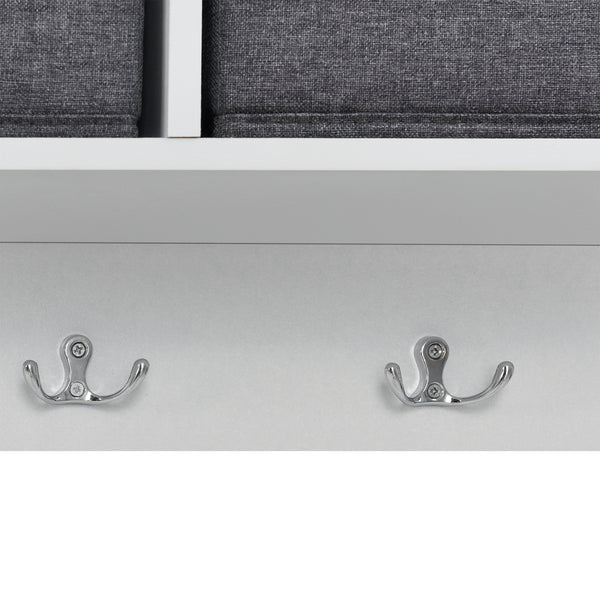 Perchero de pared Horsens con cajas de almacenamiento 100x20x30cm Blanco/Gris en.casa