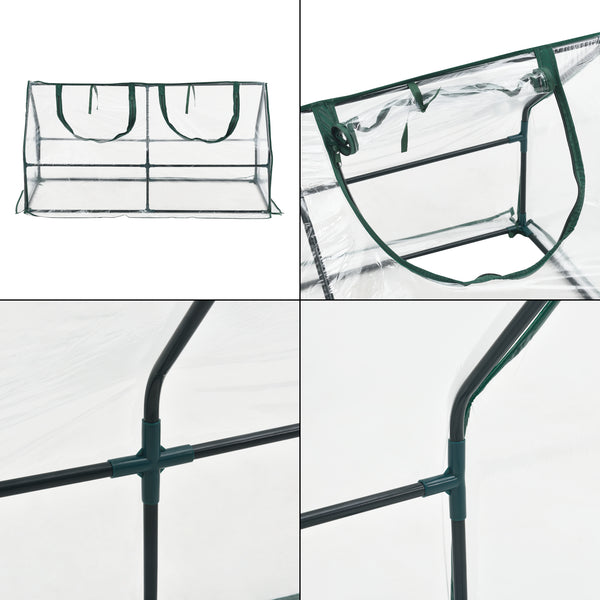 Mini invernadero Laubach 120x60x60cm película de PVC transparente [en.casa]