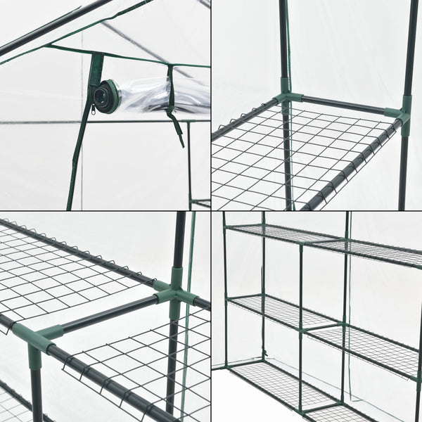 Invernadero Grünau con estantes 200x200x220cm Transparente [en.casa]