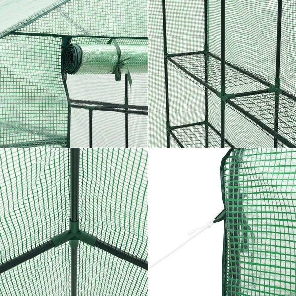 Invernadero Vale con estantes 120x170x194cm Verde [en.casa]