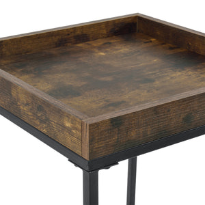 Mesa auxiliar Mariefred 55x40x40cm con estante Tono de madera oscura [en.casa]