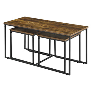 Conjunto de mesa Haparanda 3 piezas Tono oscuro de madera [en.casa]