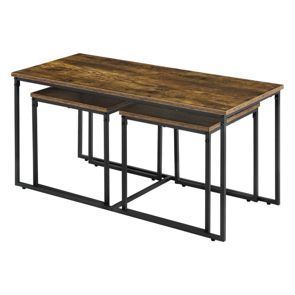 Conjunto de mesa Haparanda 3 piezas Tono oscuro de madera [en.casa]