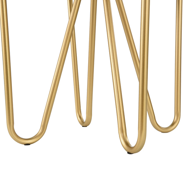 Taburete Runö Taburete tapizado hasta 100 kg Negro/Color latón [en.casa]