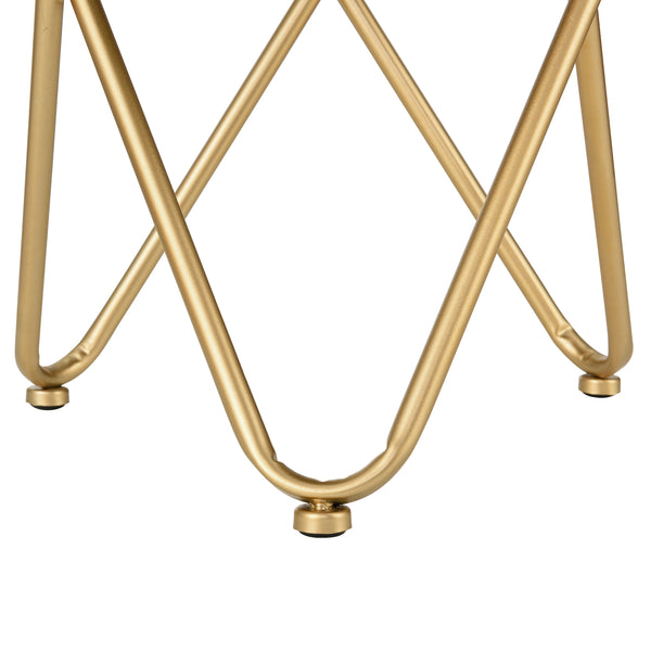 Taburete Katrineholm Taburete tapizado hasta 100 kg Negro/Color latón [en.casa]