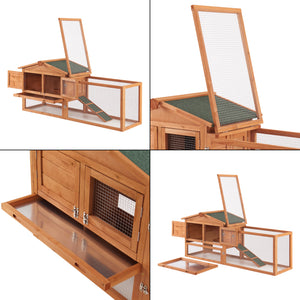 Casa de conejos Oberursel 68x156x52cm madera de abeto [en.casa]