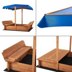 Caja de arena Kellenhusen con techo 120x120x120cm [en.casa]