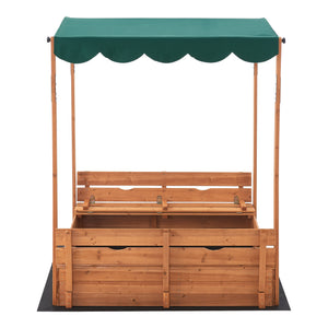 Caja de arena Pitsunda con techo ajustable en altura 145x118x118cm [en.casa]