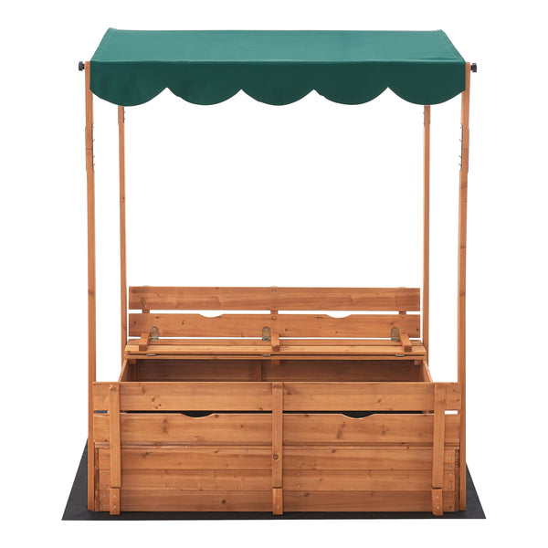 Caja de arena Pitsunda con techo ajustable en altura 145x118x118cm [en.casa]