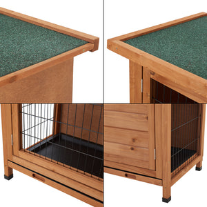 Casa de conejos Falkenau Recinto para animales pequeños 104x122x50cm Madera de abeto [en.casa]