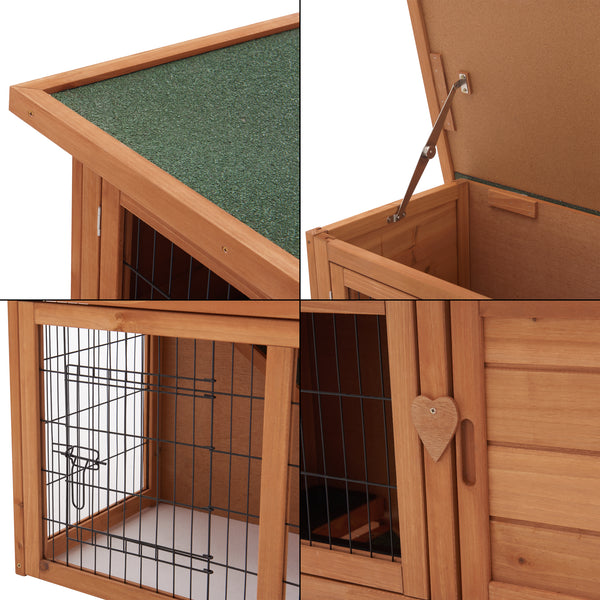 Casa para conejos Nidda 85x91,5x45cm madera de abeto [en.casa]