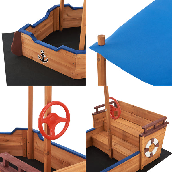 Caja de arena Grömitz barco de vela 103x160x78cm [en.casa]