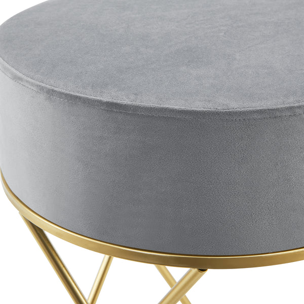 Taburete Beveren hasta aprox. 100 kg Gris/Color latón [en.casa]