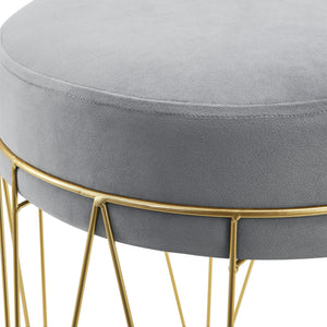 Taburete Melsele hasta aprox. 100 kg Gris/Color latón [en.casa]