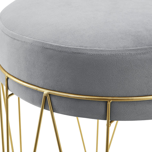 Taburete Melsele hasta aprox. 100 kg Gris/Color latón [en.casa]